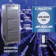Maxim推出用于高速网络设备的低抖动时钟发生器MAX3627